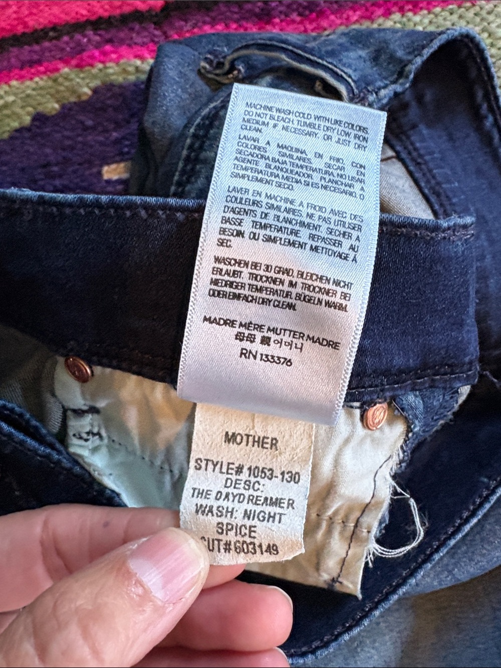 MOTHER The Daydreamer Boot Cut Jeans Night Spice Blue Whiskered Size 29 - Picture 10 of 14